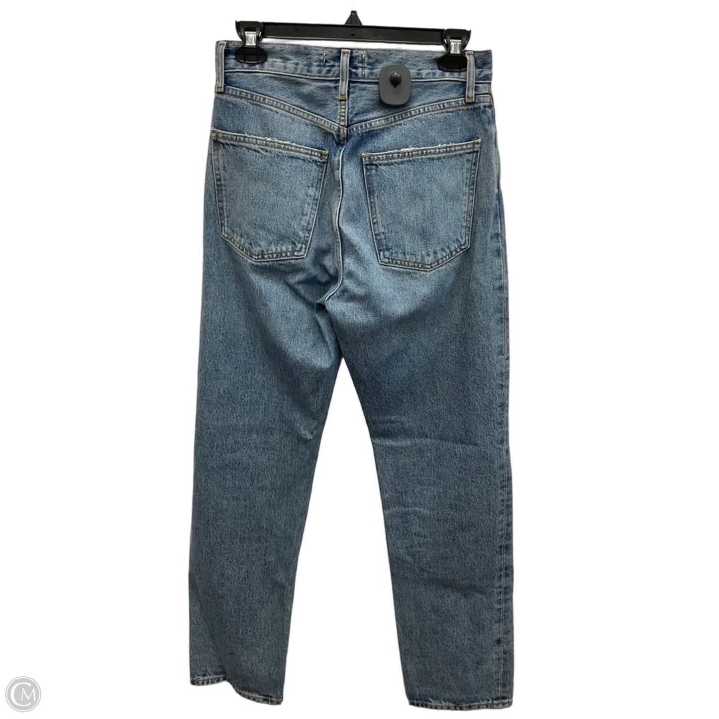 Jeans Straight By Agolde In Blue Denim, Size: 4