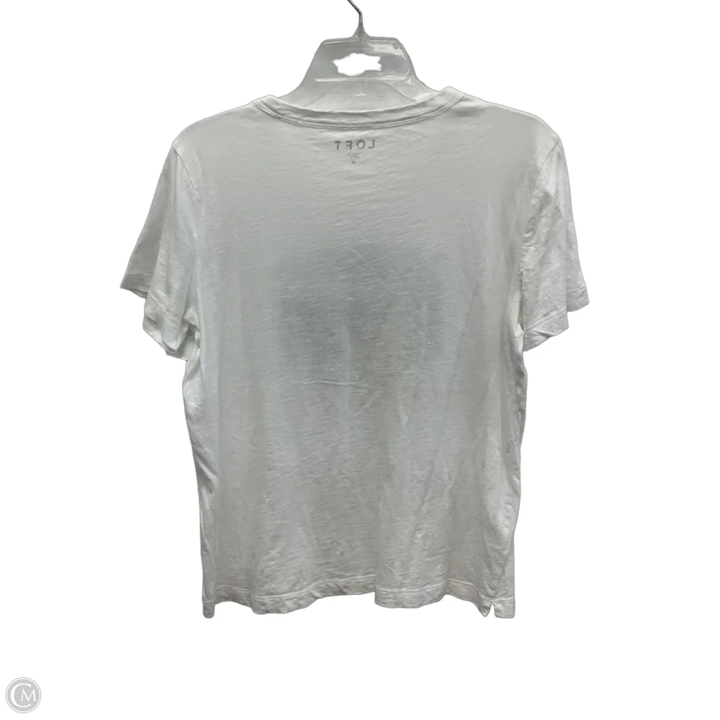 Top Short Sleeve By Loft In White, Size: M