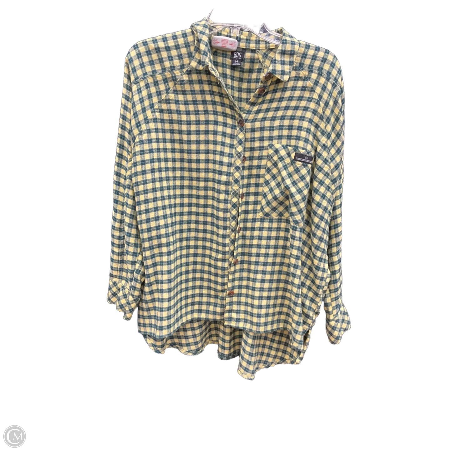 Blouse Long Sleeve By Bdg In Yellow, Size: S