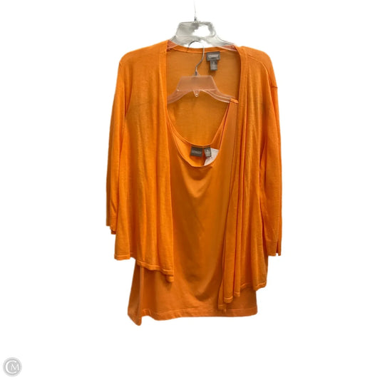 Top 2pc 3/4 Sleeve By Chicos In Orange, Size: Xl