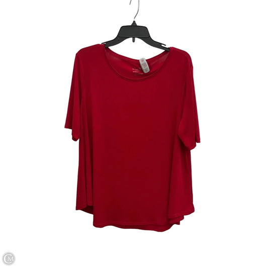 Top Short Sleeve Basic By Chicos In Red, Size: L