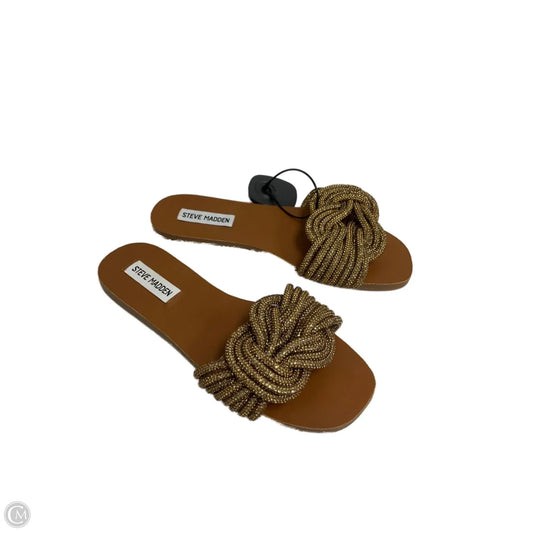 Sandals Flip Flops By Steve Madden In Bronze, Size: 7