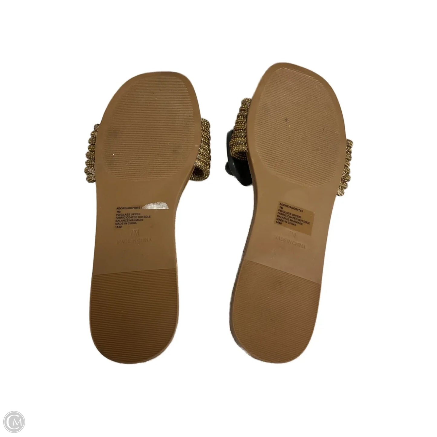 Sandals Flip Flops By Steve Madden In Bronze, Size: 7