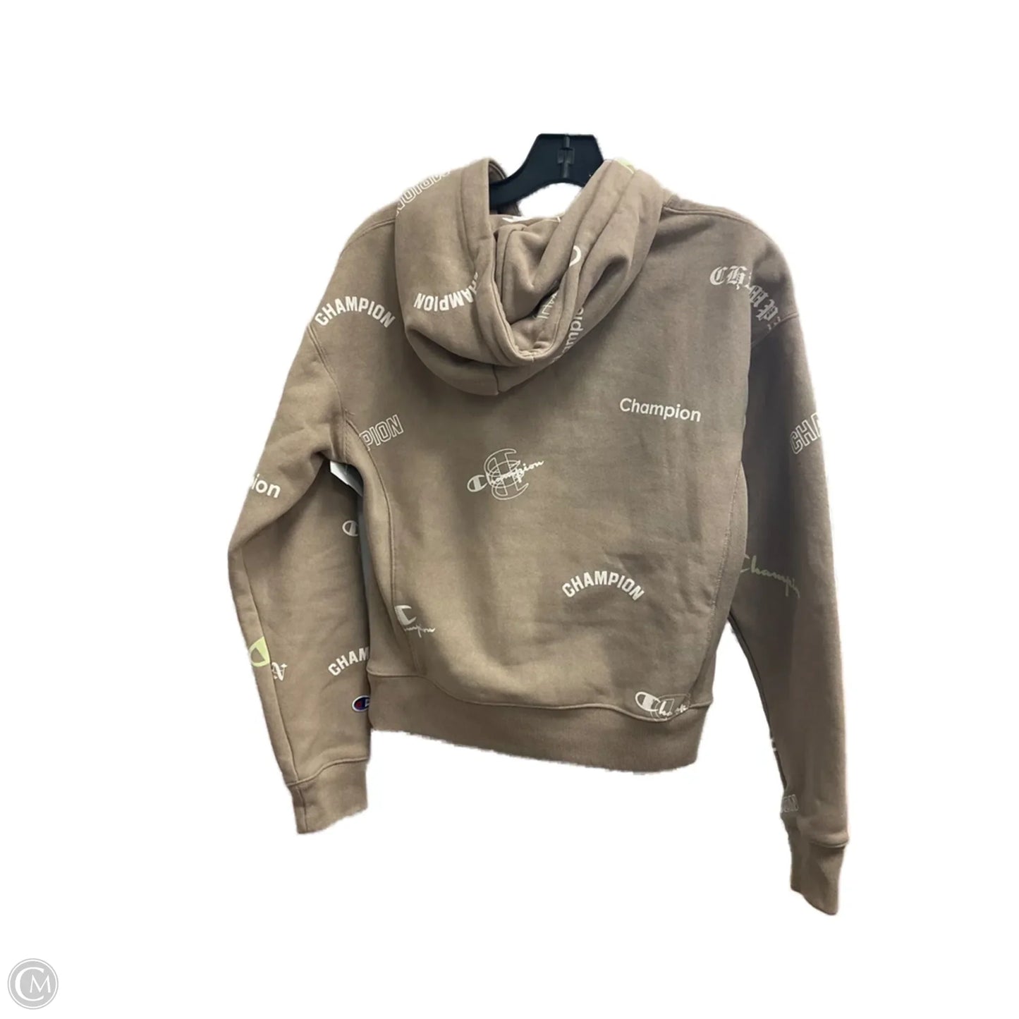 Athletic Sweatshirt Hoodie By Champion In Beige, Size: Xs