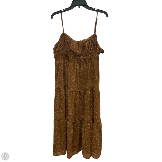 Dress Casual Midi By Madewell In Brown, Size: Xl