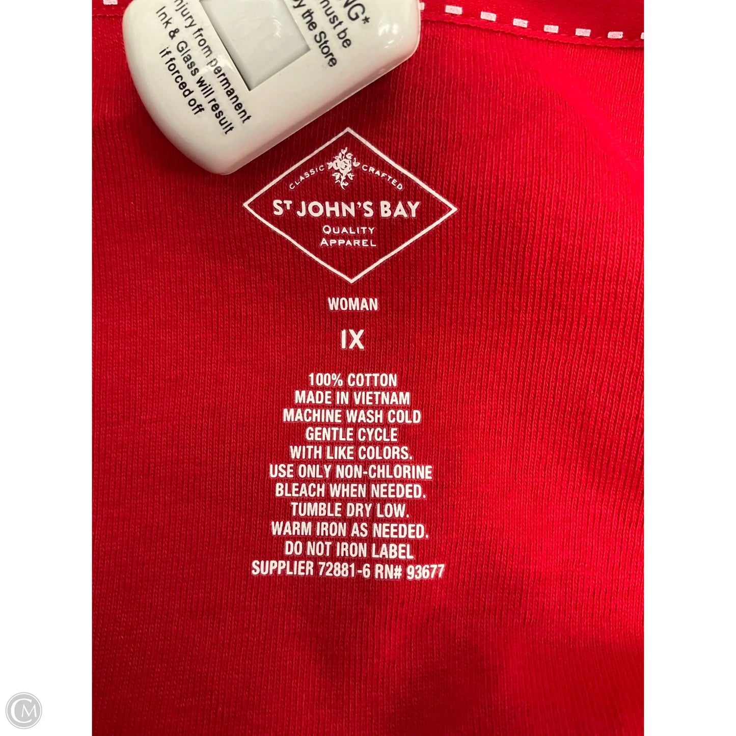 Top Short Sleeve Basic By St Johns Bay In Red, Size: 1x