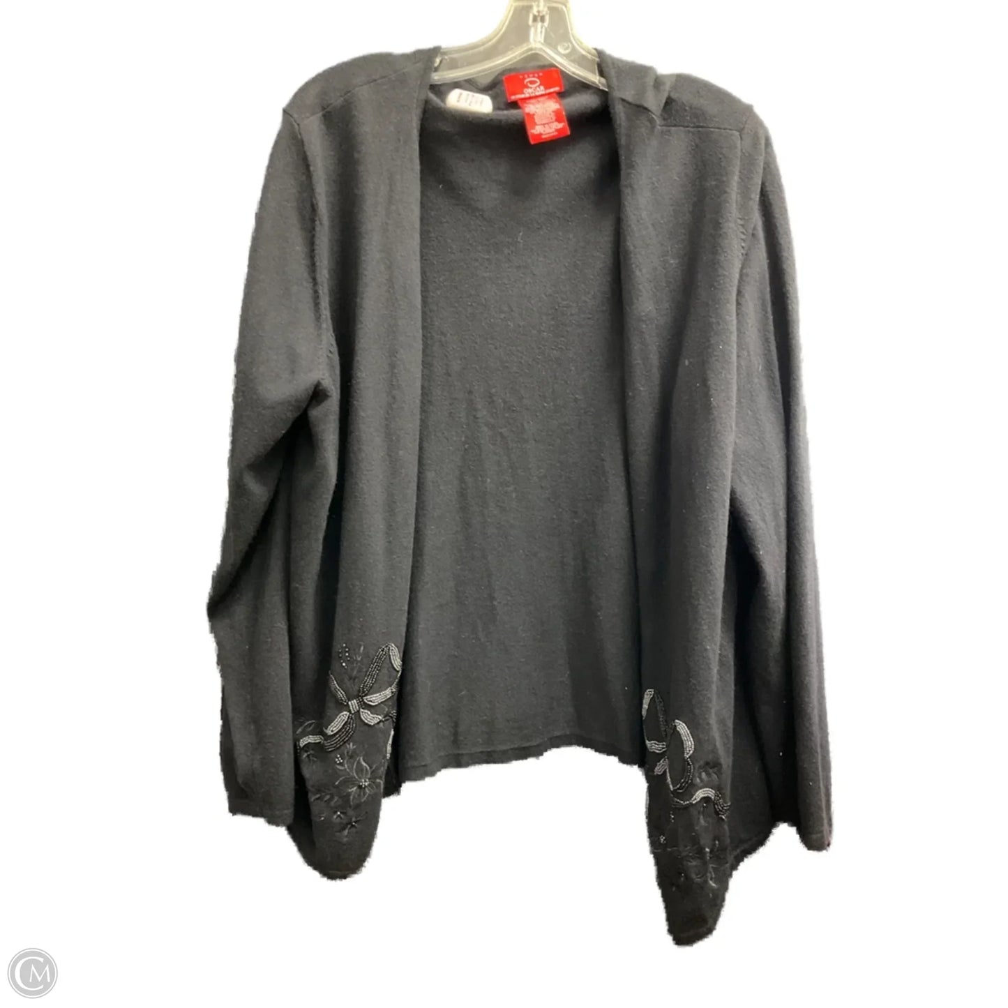 Cardigan Designer By Oscar De La Renta In Black, Size: 2x