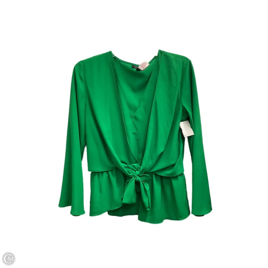 Top Long Sleeve By Top Shop In Green, Size: M