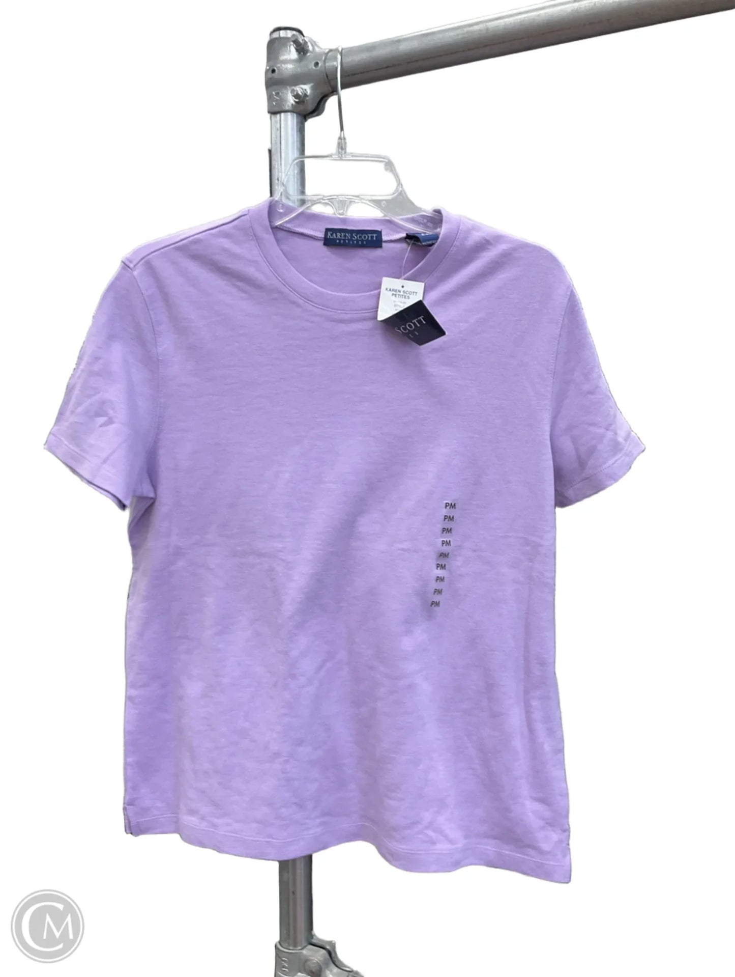 Top Short Sleeve By Karen Scott In Purple, Size: Mp