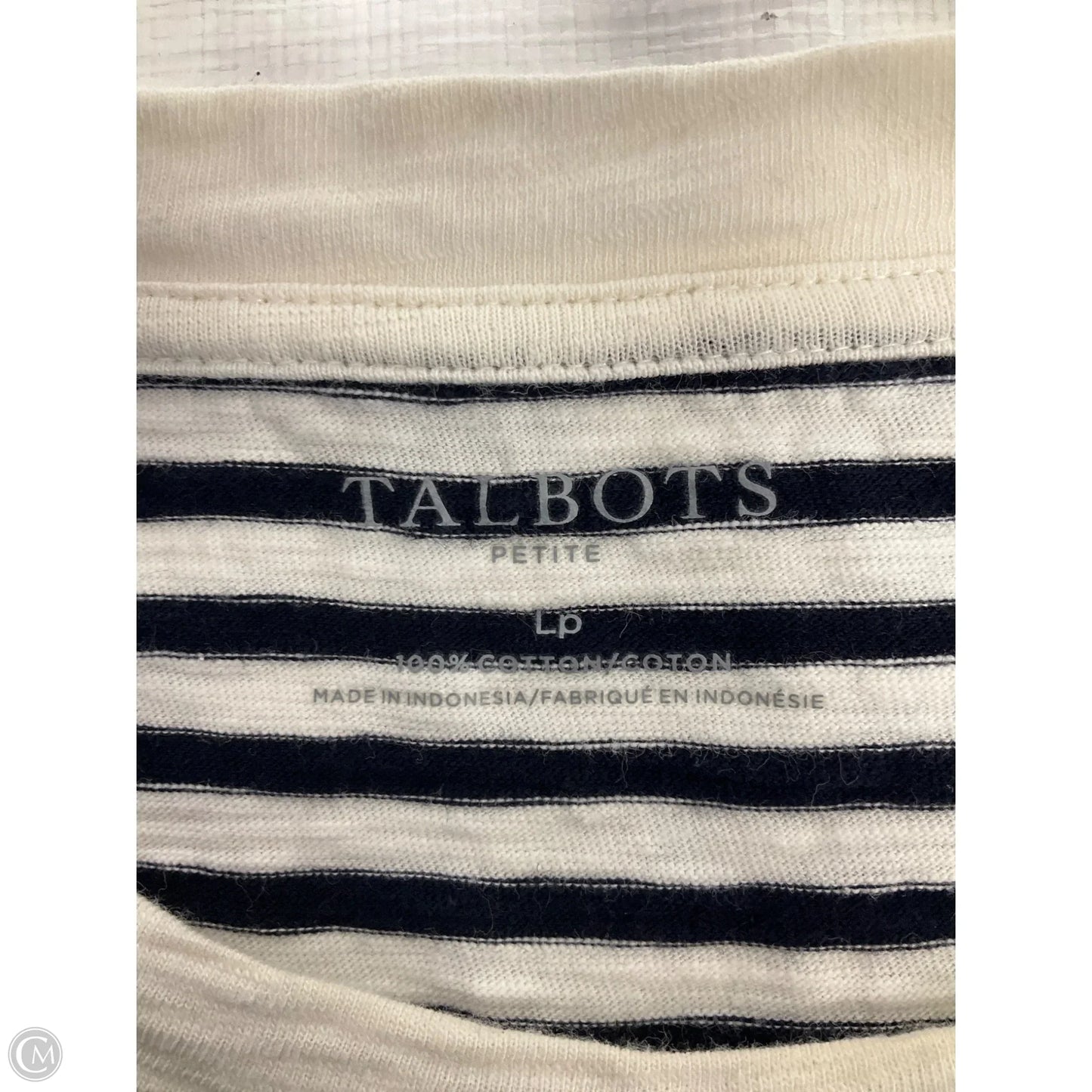 Top 3/4 Sleeve By Talbots In Striped Pattern, Size: Lp