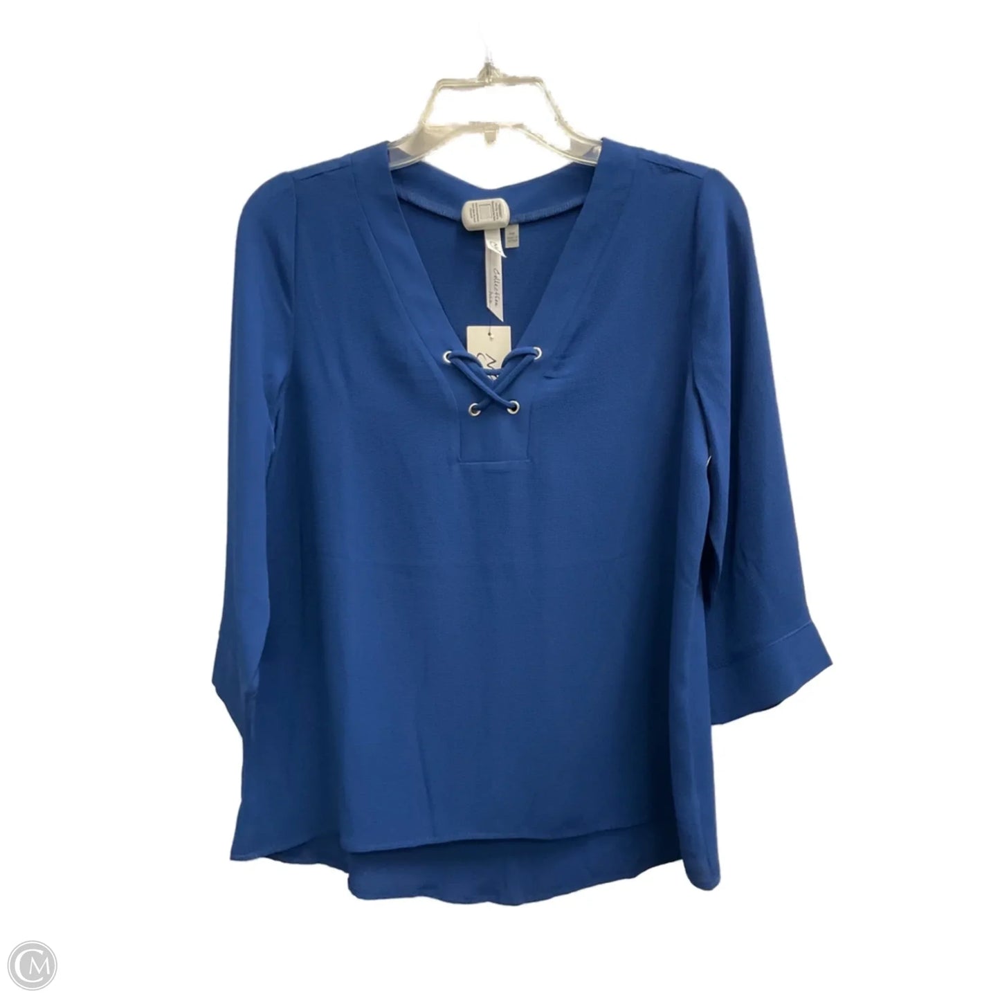 Top 3/4 Sleeve By Ny Collection In Blue, Size: Mp