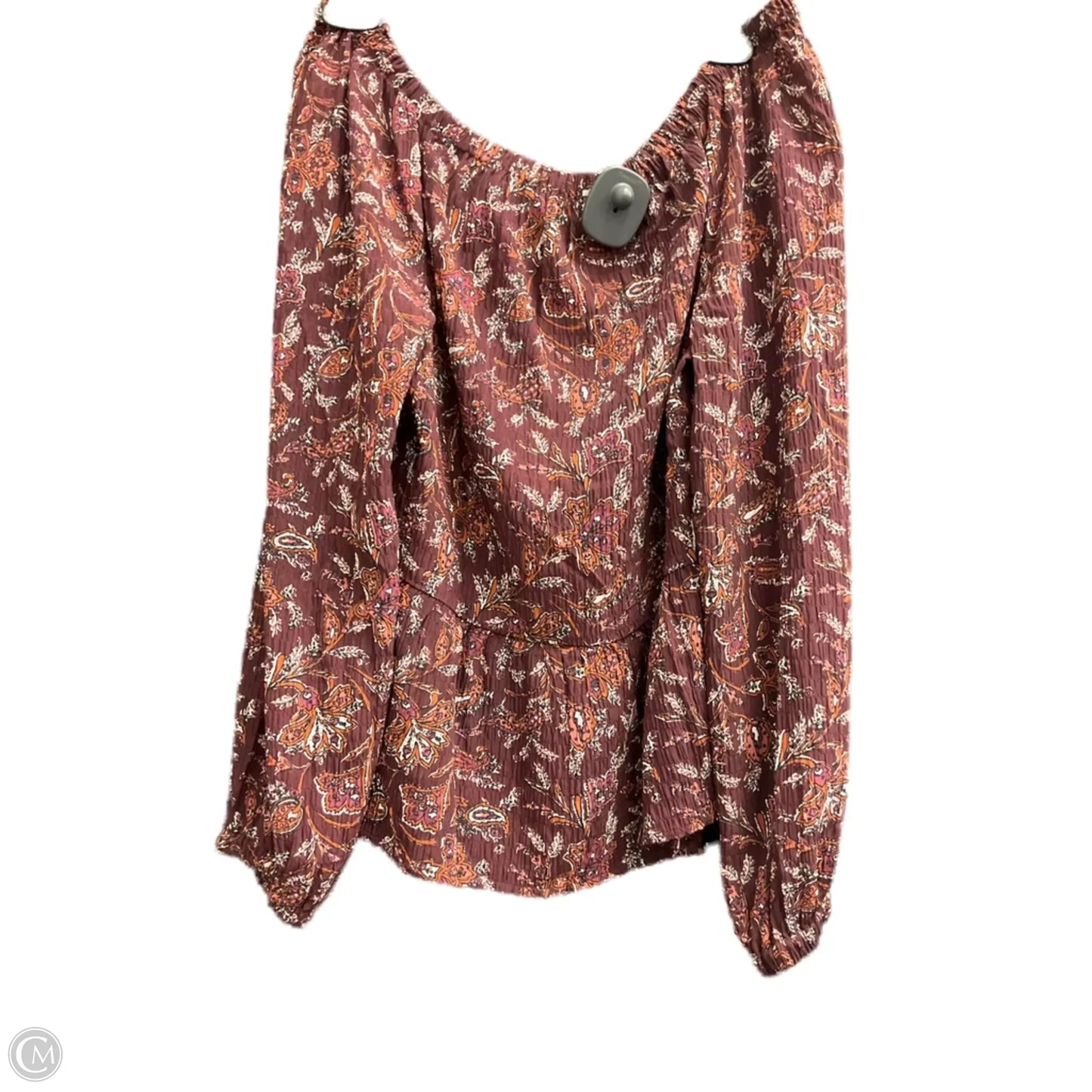 Top Long Sleeve By Loft In Maroon, Size: Xs