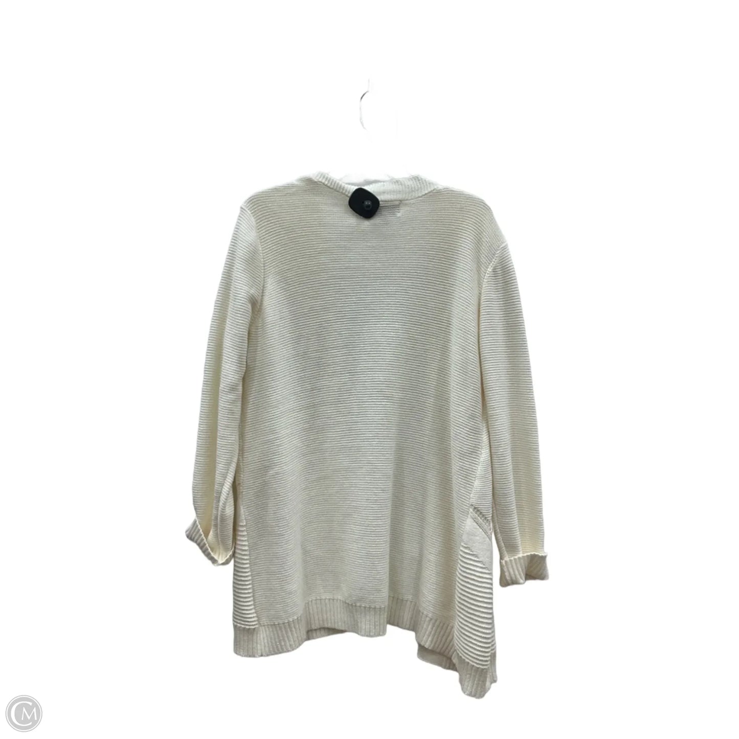 Sweater Cardigan By Liz Claiborne In Cream, Size: M