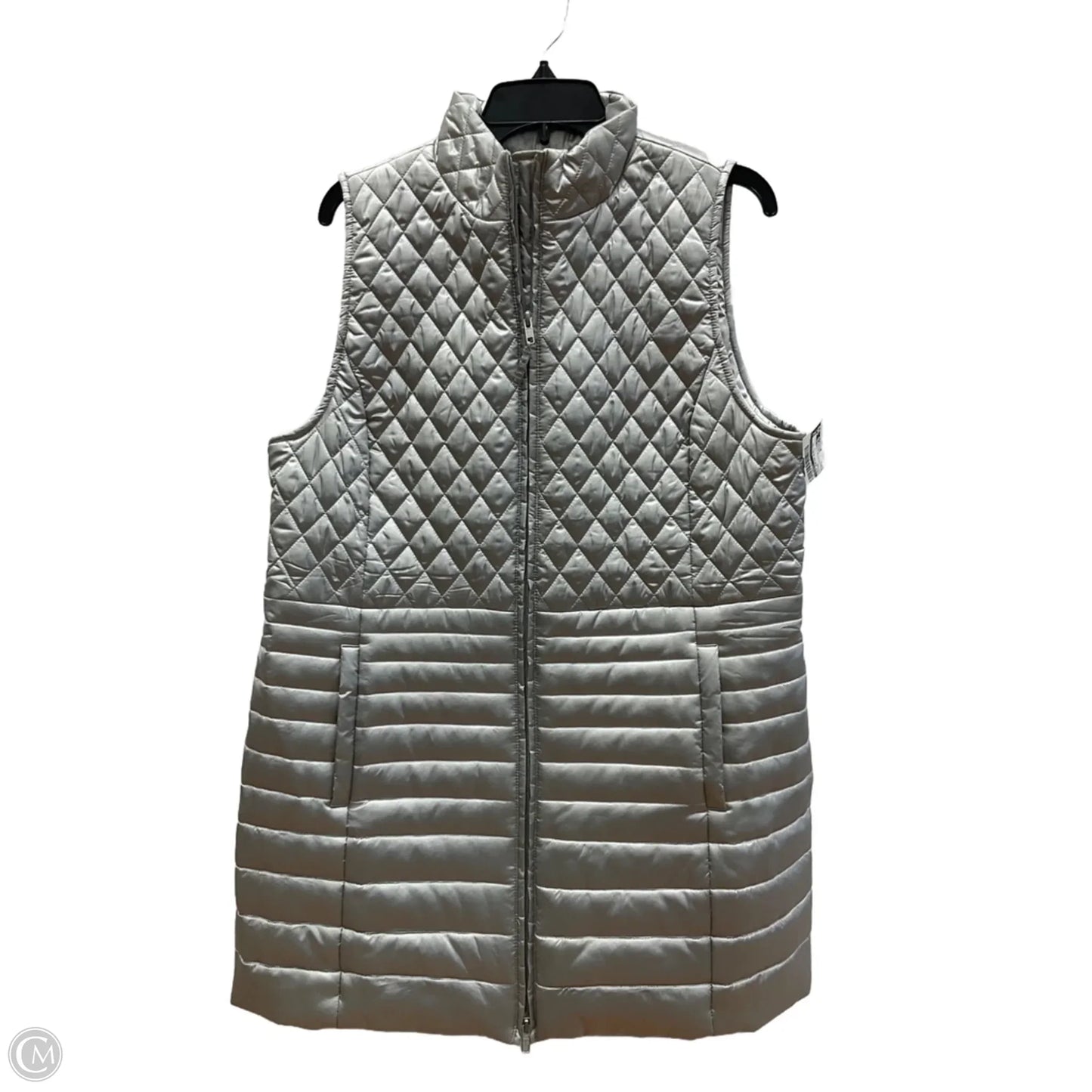 Vest Puffer & Quilted By Talbots In Silver, Size: L