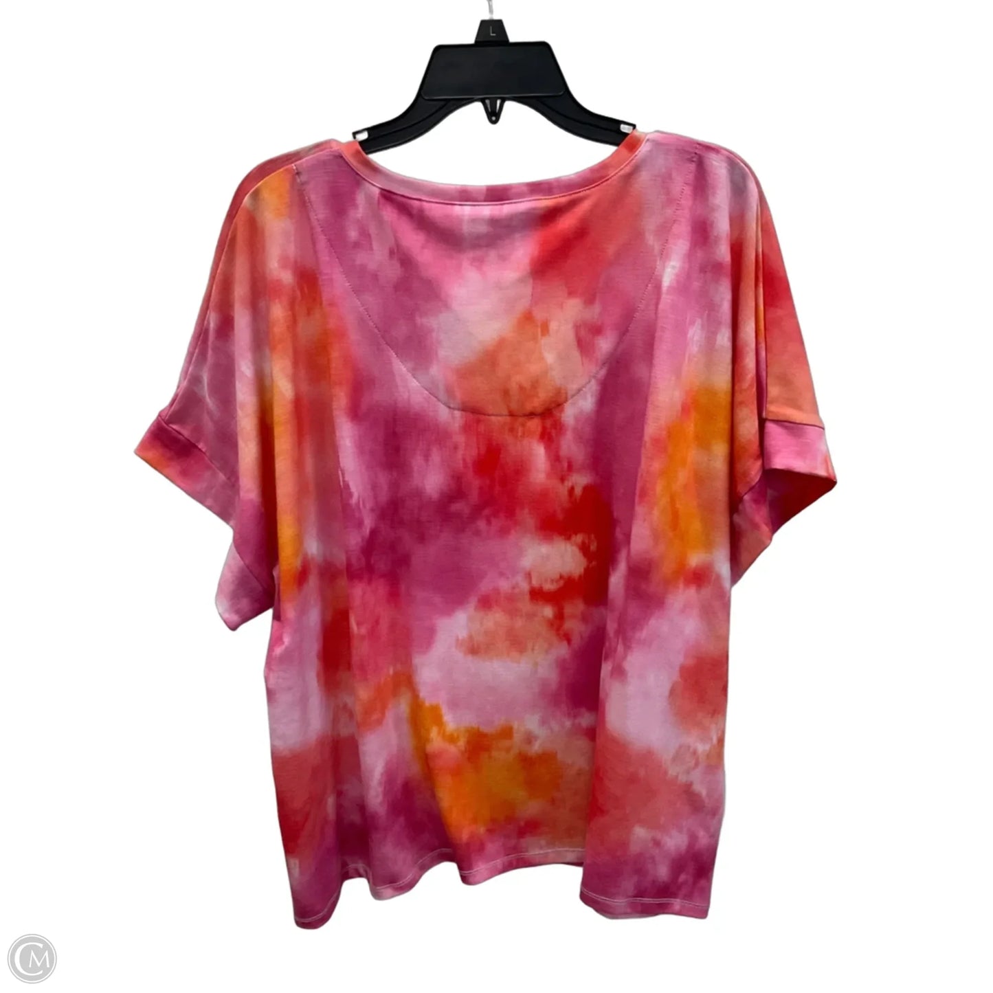 Top Short Sleeve By Chicos In Tie Dye Print, Size: Xxl