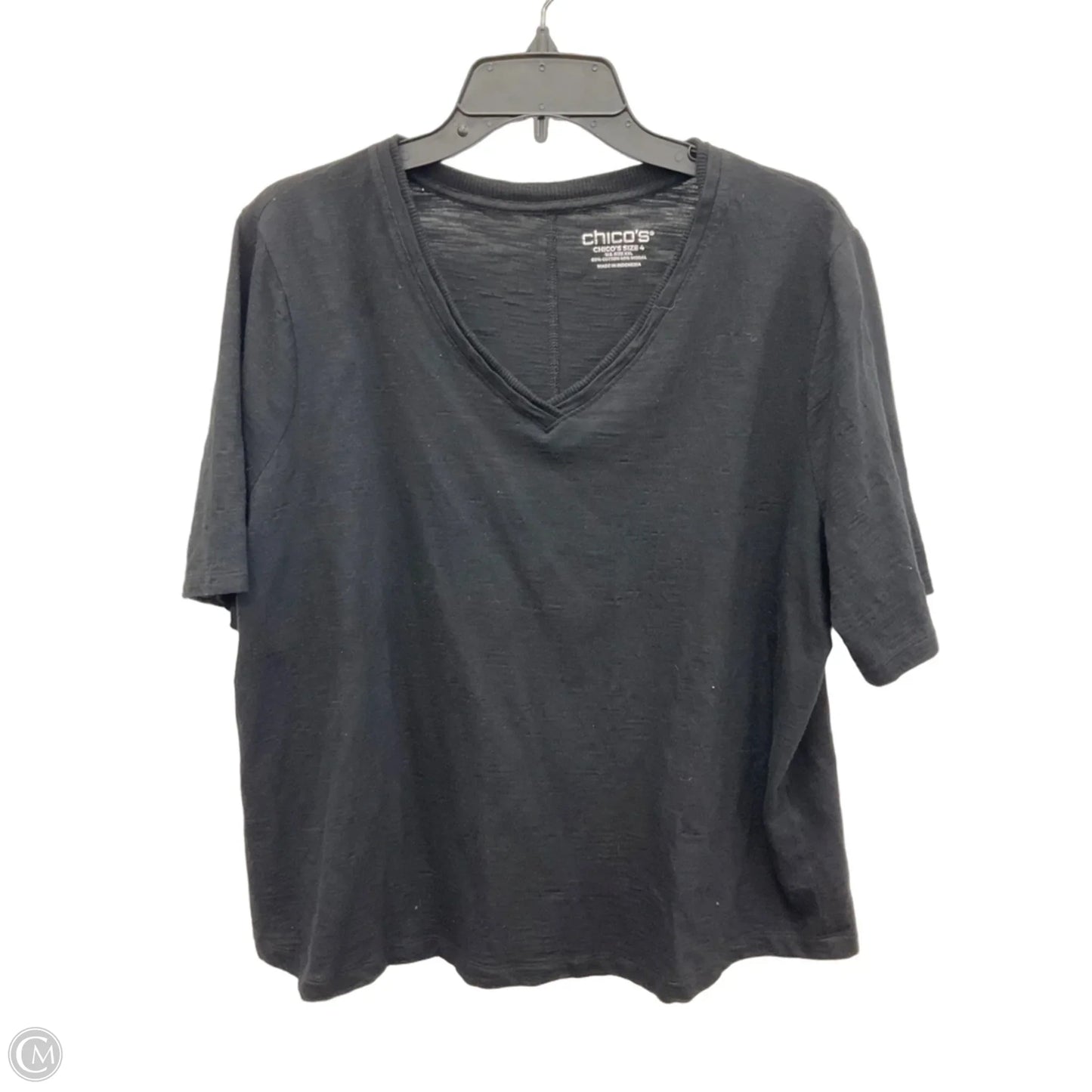Top Short Sleeve Basic By Chicos In Black, Size: Xxl
