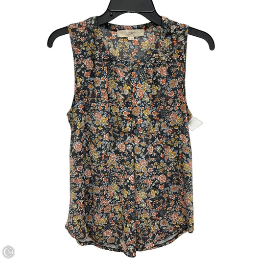 Top Sleeveless By Loft In Floral Print, Size: Xs