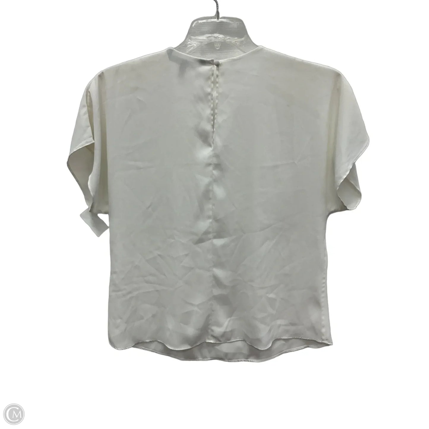 Top Short Sleeve By White House Black Market In Cream, Size: L