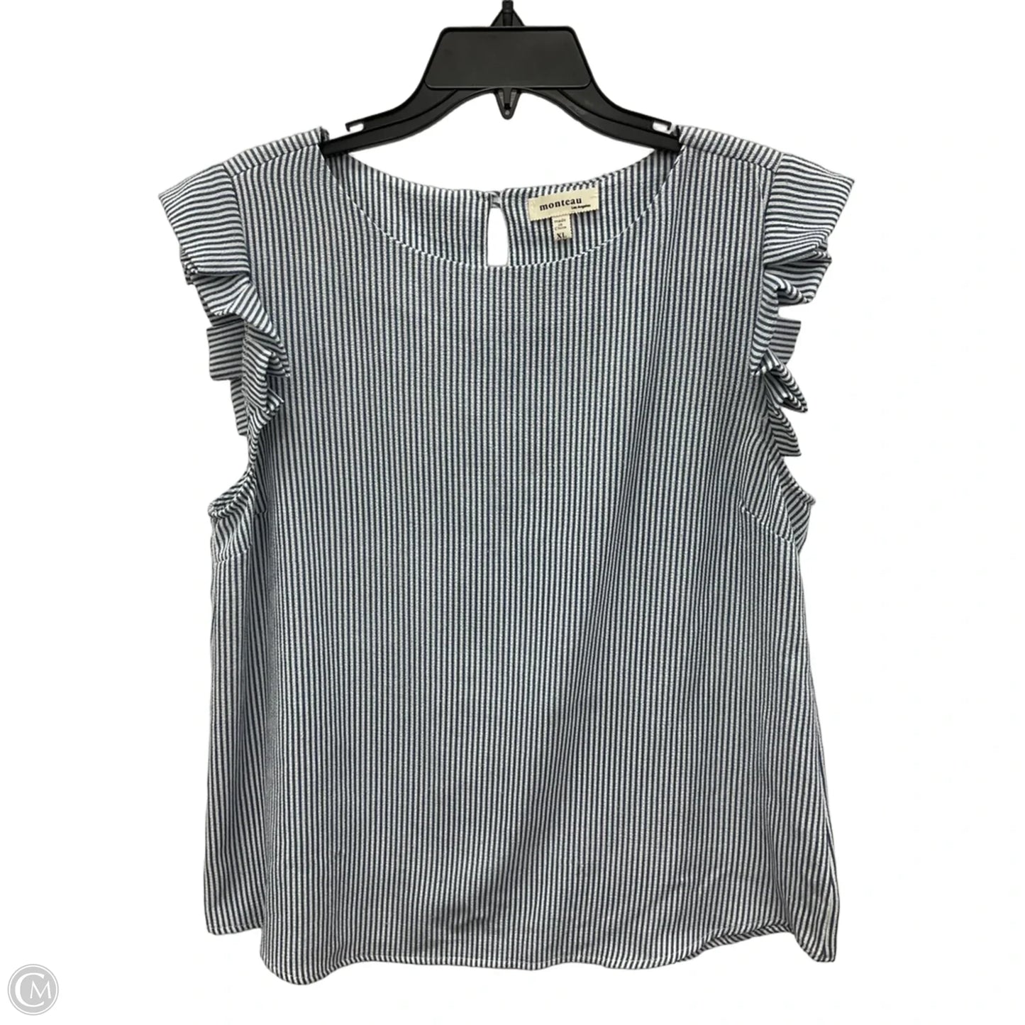 Top Sleeveless By Monteau In Striped Pattern, Size: Xl