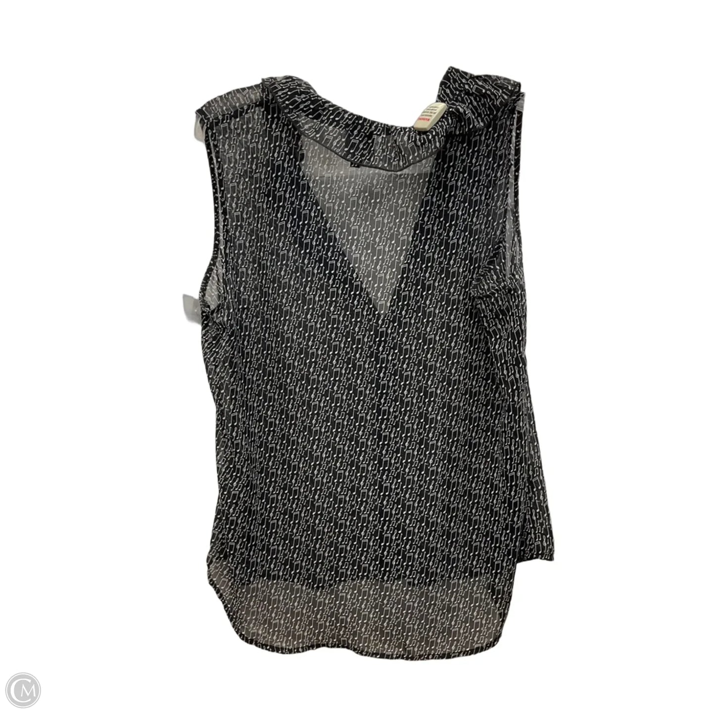 Top Sleeveless By Cabi In Black & White, Size: M