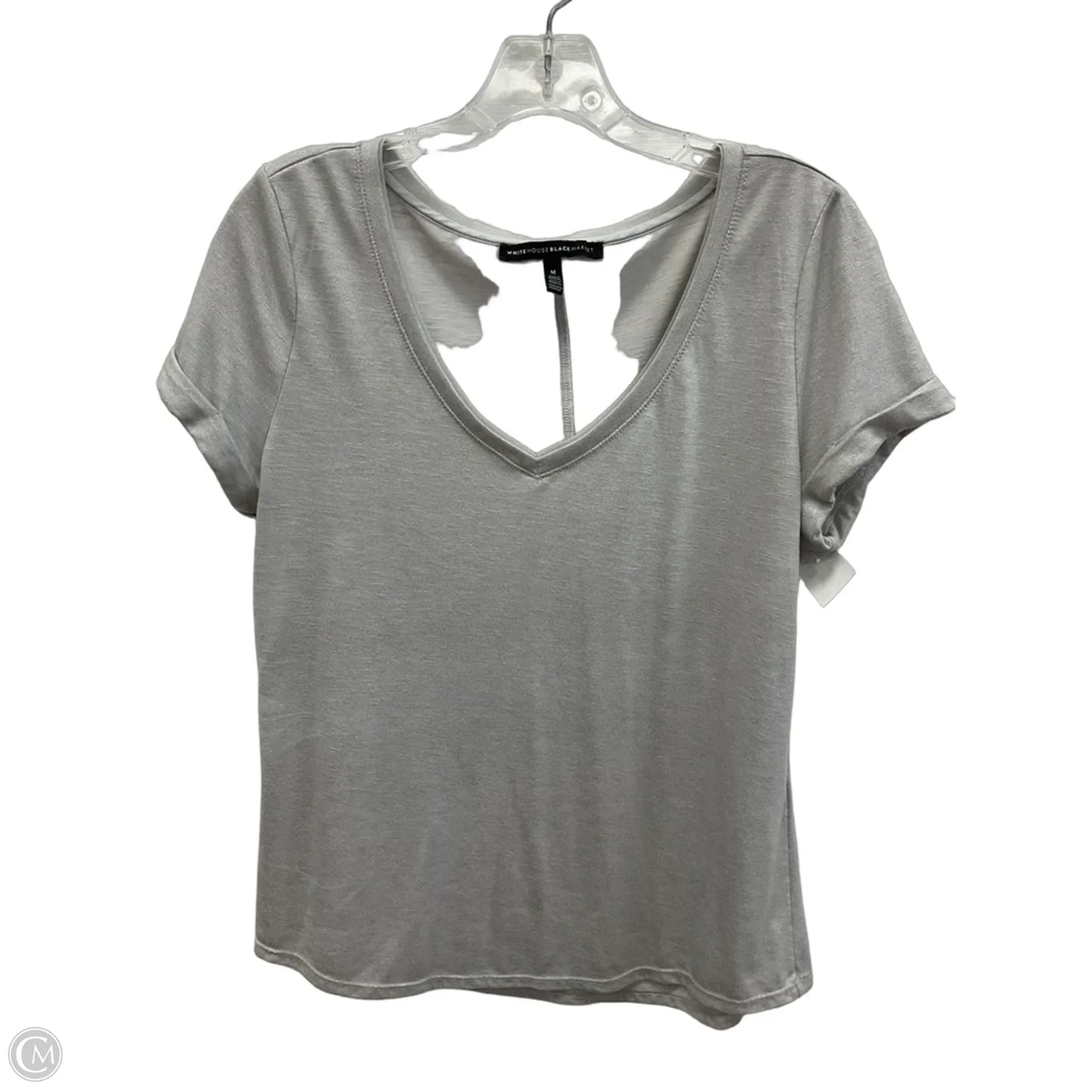Top Short Sleeve By White House Black Market In Silver, Size: M