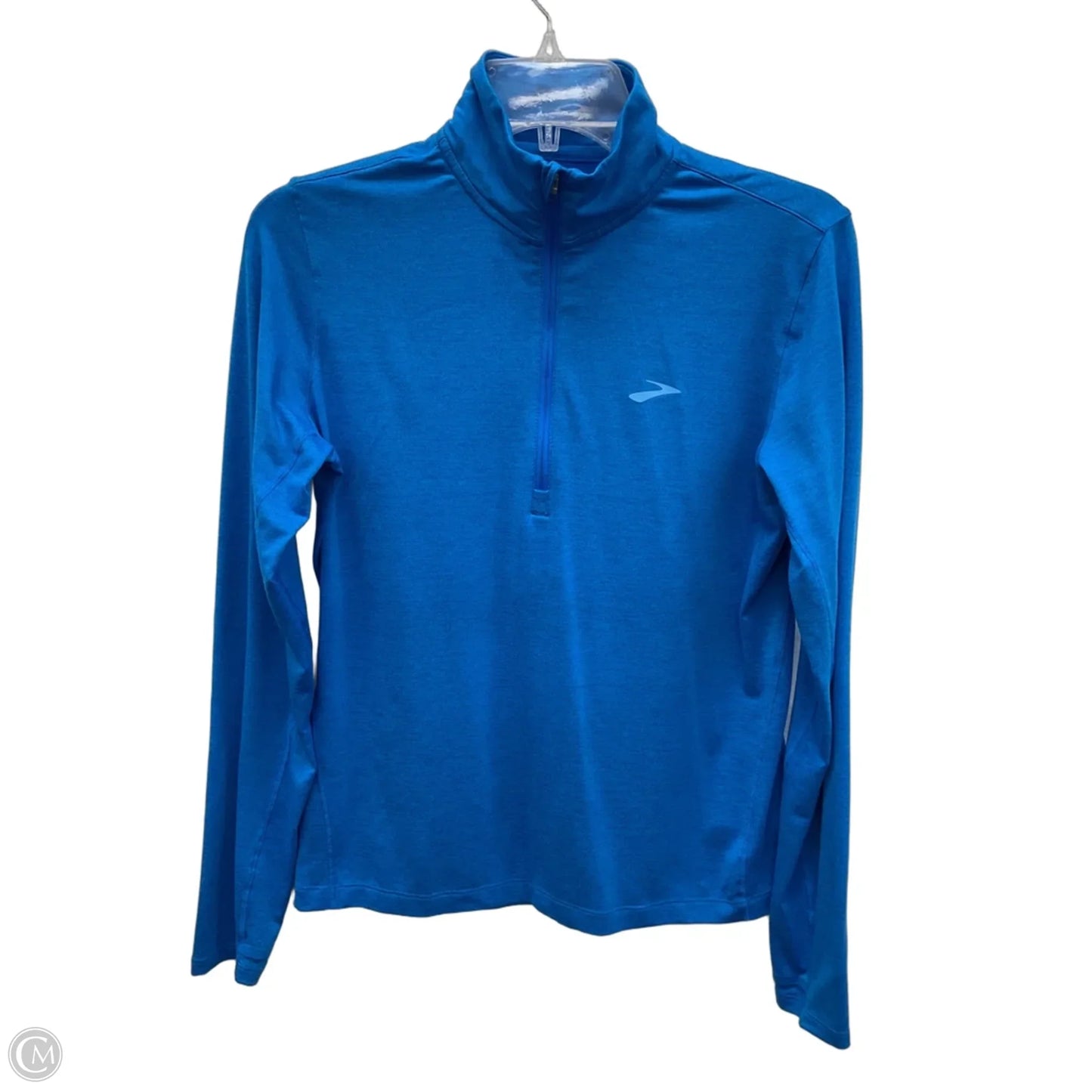 Athletic Top Long Sleeve Collar By Brooks In Blue, Size: M
