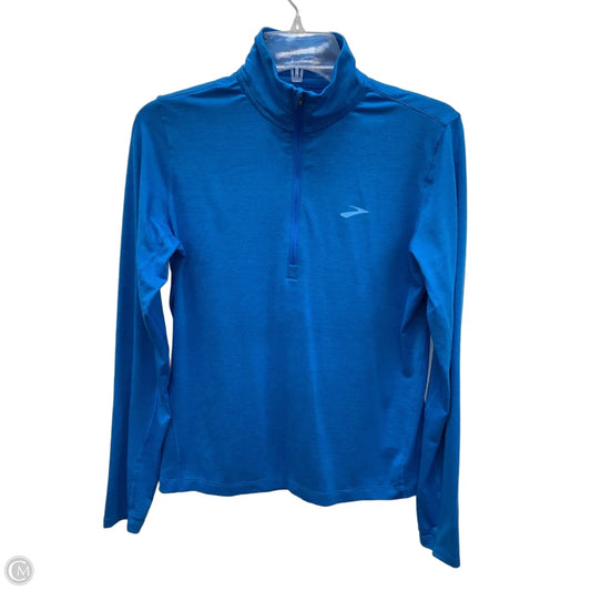 Athletic Top Long Sleeve Collar By Brooks In Blue, Size: M