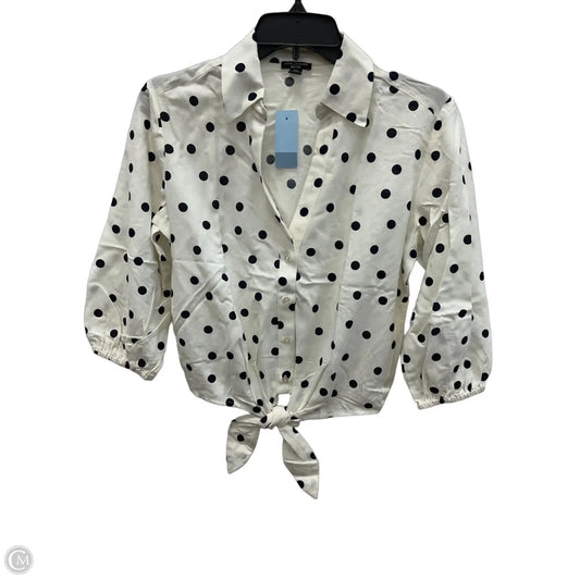 Blouse 3/4 Sleeve By Ann Taylor In Polkadot Pattern, Size: Xs