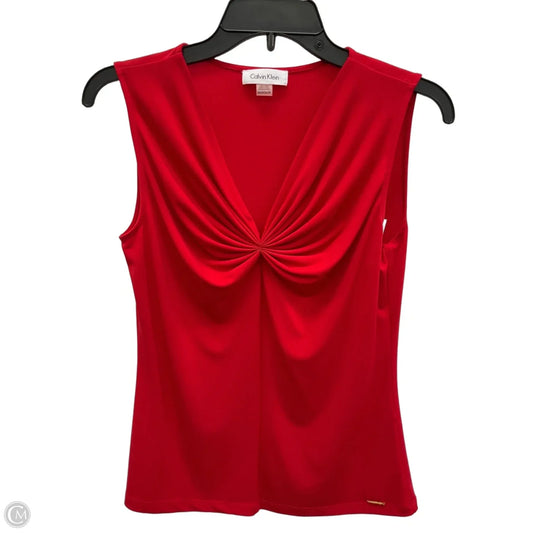 Top Sleeveless By Calvin Klein In Red, Size: Xs