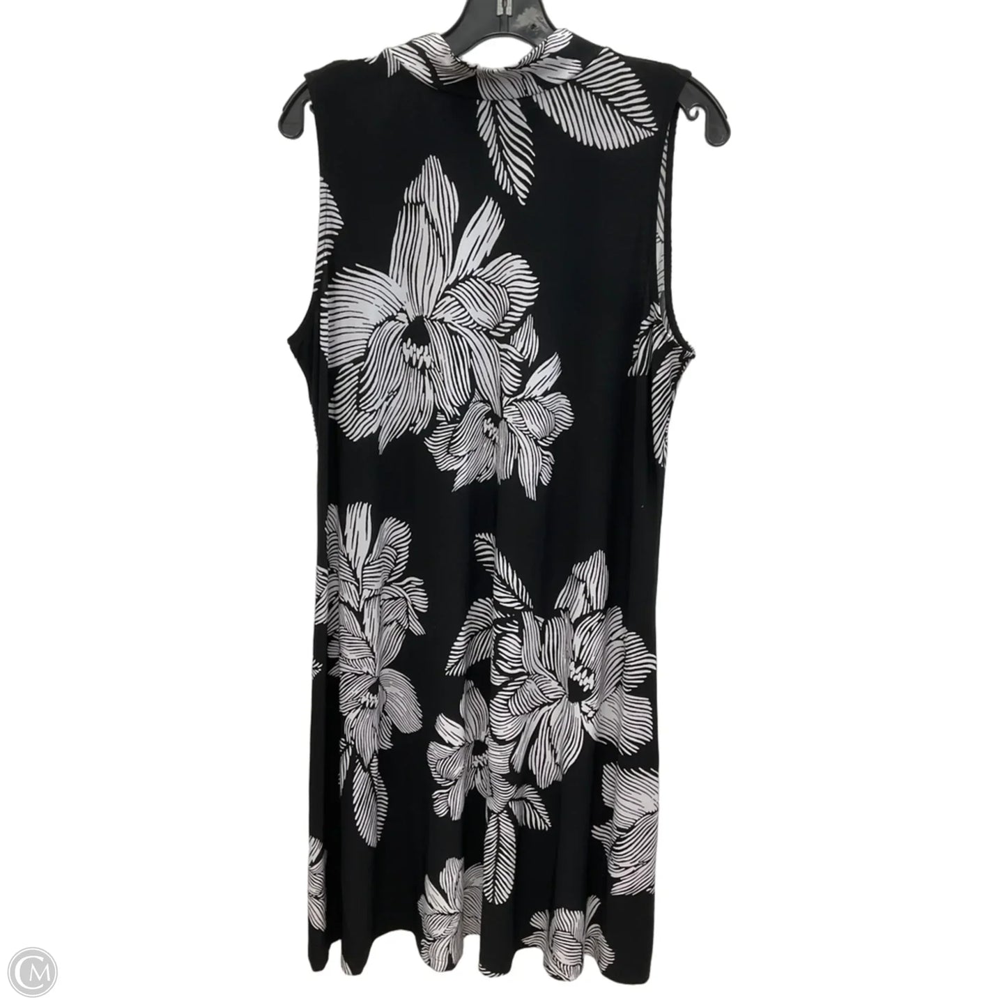 Dress Casual Midi By Chicos In Black & White, Size: L