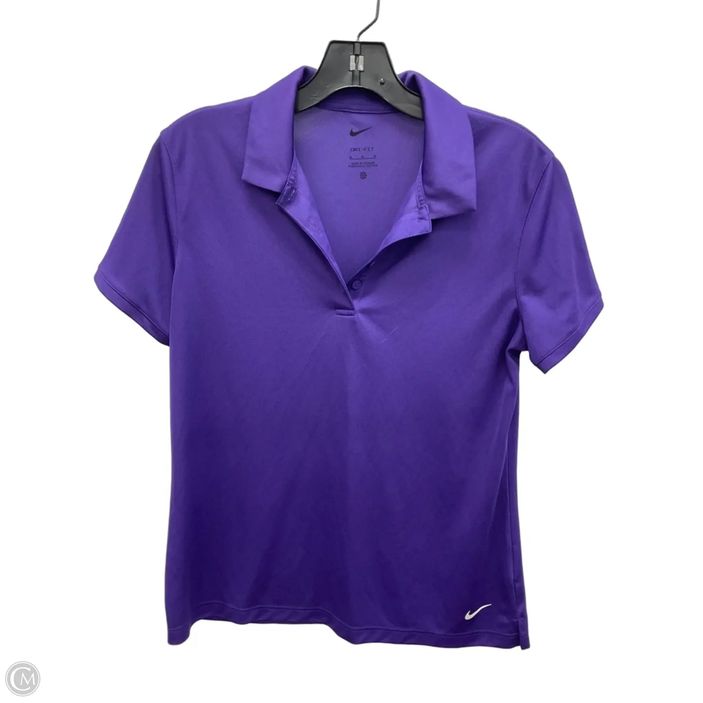 Athletic Top Short Sleeve By Nike In Purple, Size: M