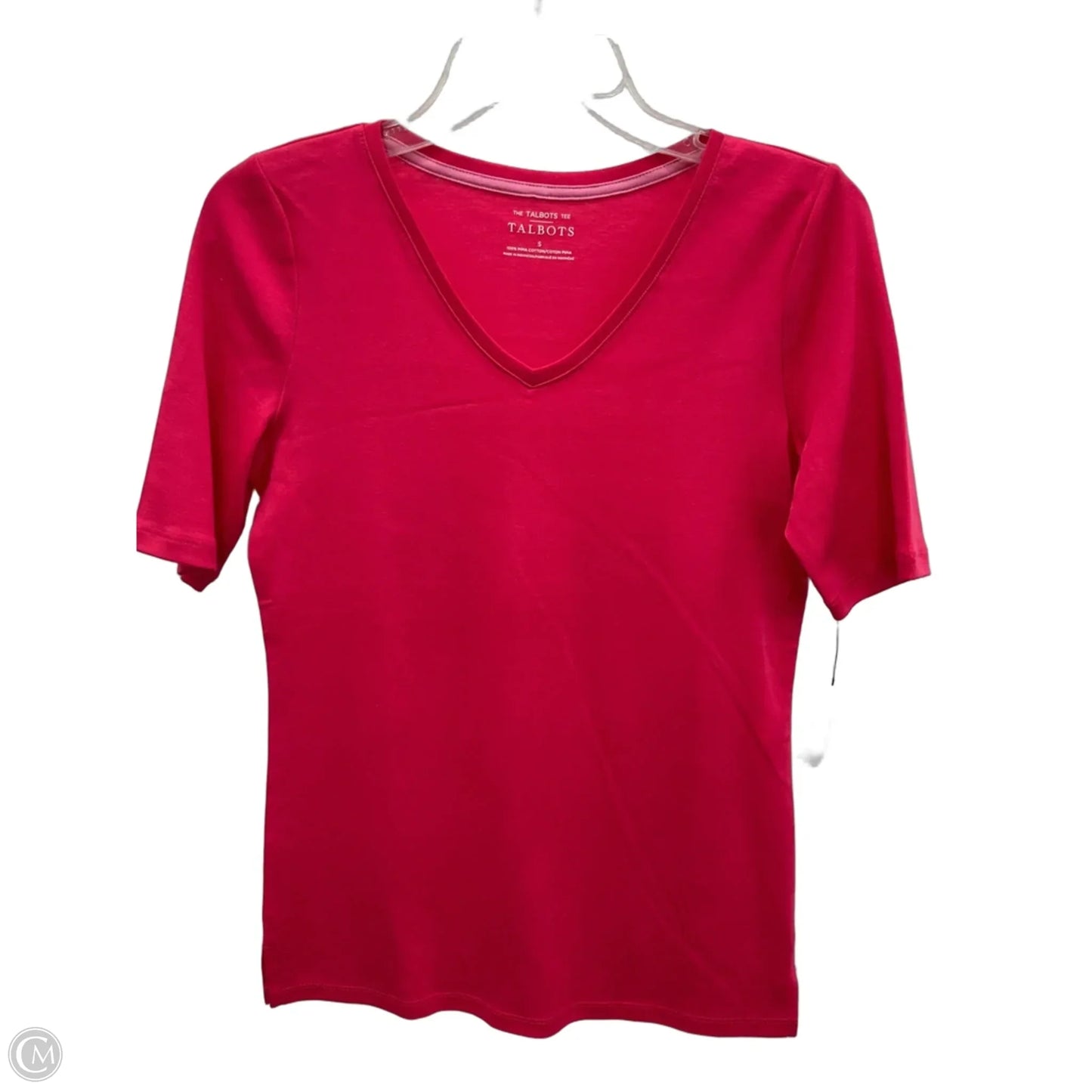 Top Short Sleeve Basic By Talbots In Pink, Size: S