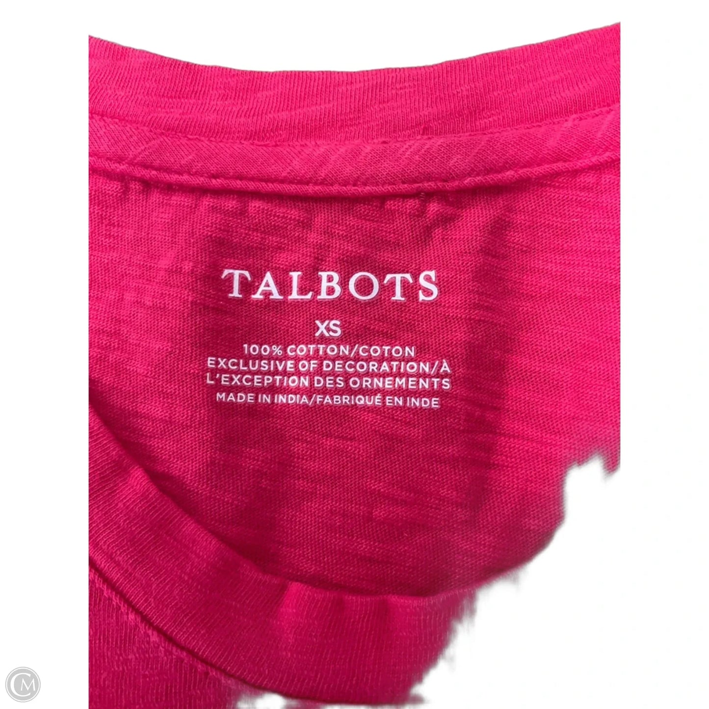 Top Short Sleeve By Talbots In Pink, Size: Xs