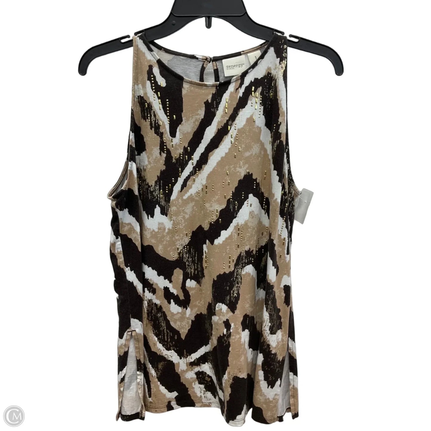 Top Sleeveless By Zenergy By Chicos In Animal Print, Size: M