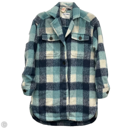 Jacket Shirt By Old Navy In Plaid Pattern, Size: Xs