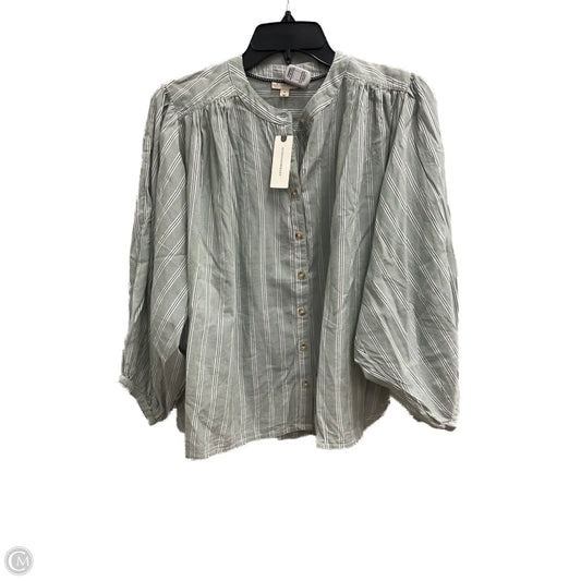 Top Long Sleeve By Pilcro In Green, Size: M