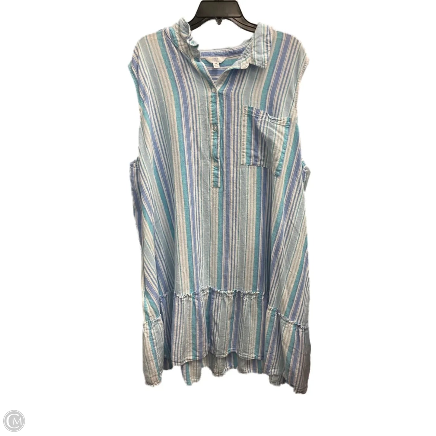 Dress Casual Midi By Time And Tru In Blue, Size: 3x