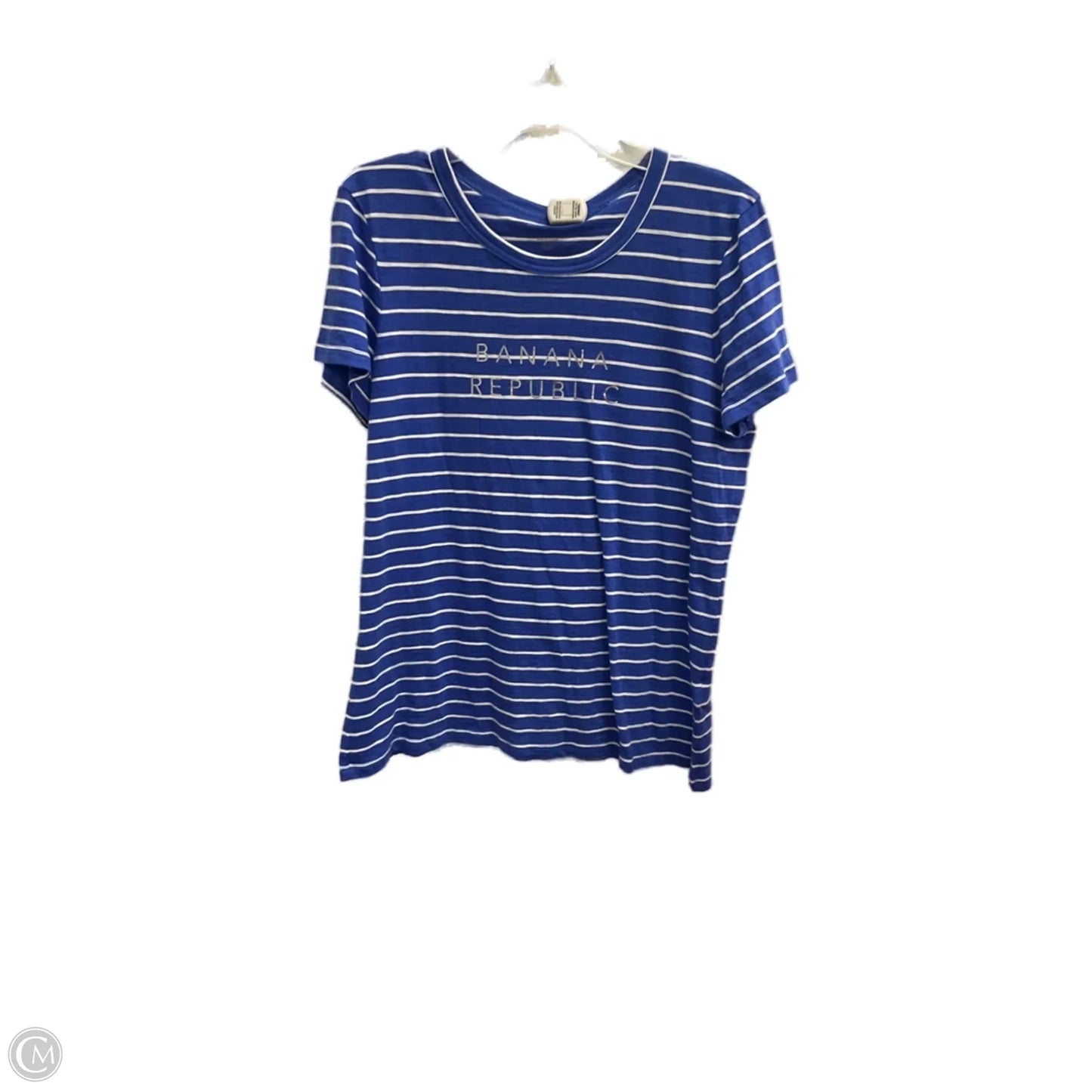 Top Short Sleeve Basic By Banana Republic In Blue, Size: L