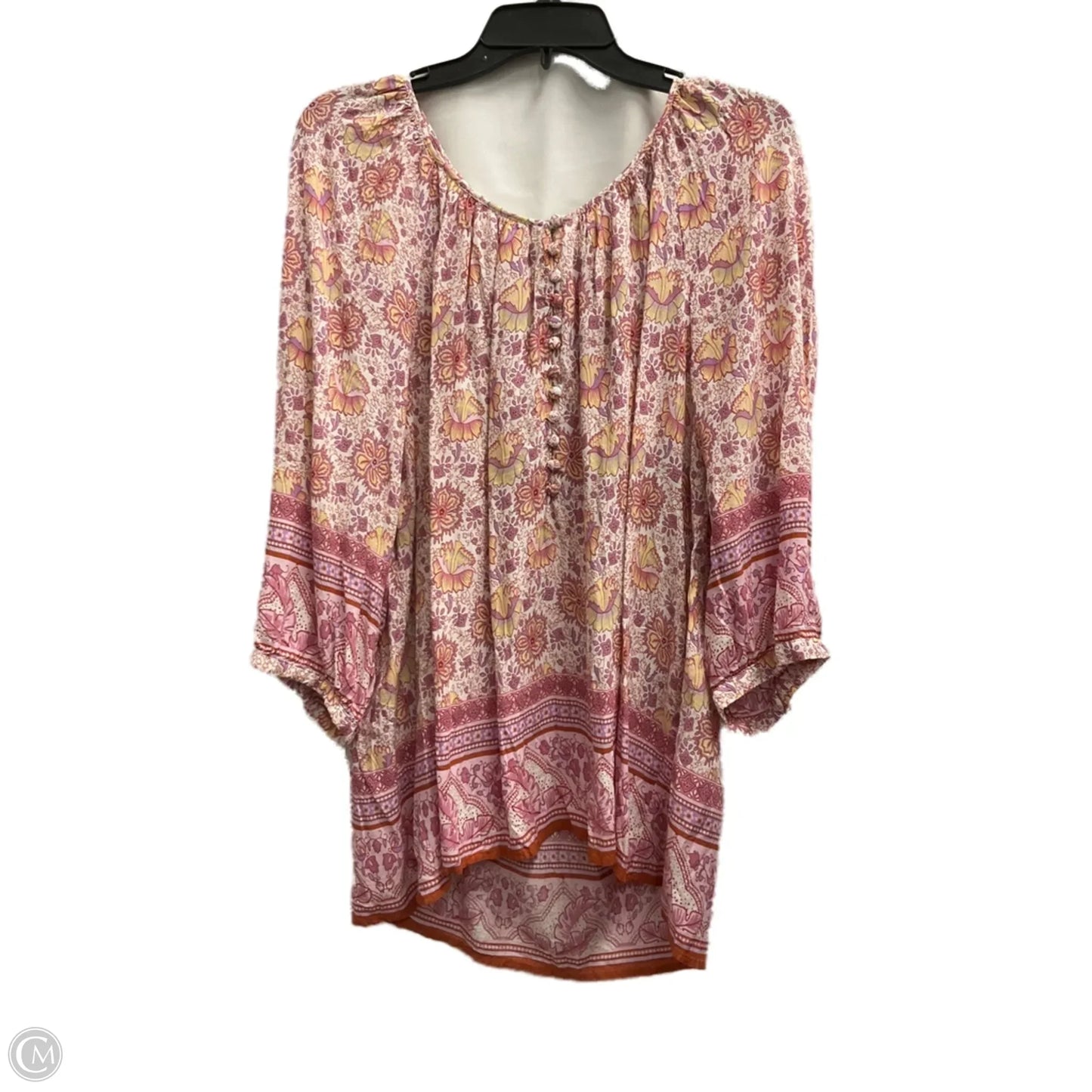 Top 3/4 Sleeve By Adrienne Vittadini In Pink, Size: 2x