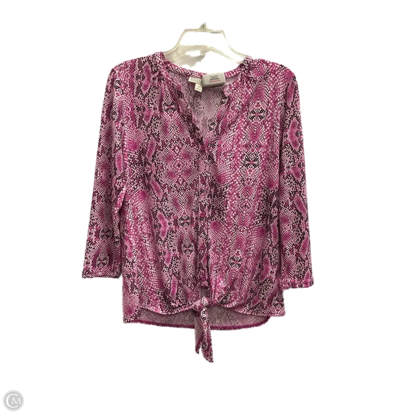 Top Long Sleeve By Dana Buchman In Animal Print, Size: M