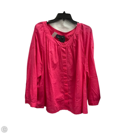 Top Long Sleeve By Evan-picone In Pink, Size: 16