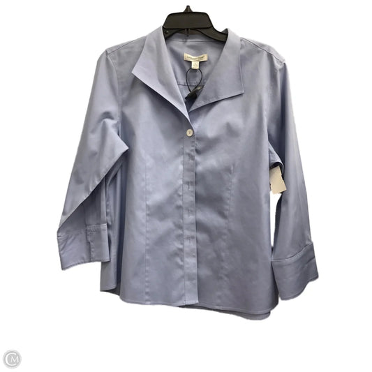 Blouse Long Sleeve By Coldwater Creek In Blue, Size: L
