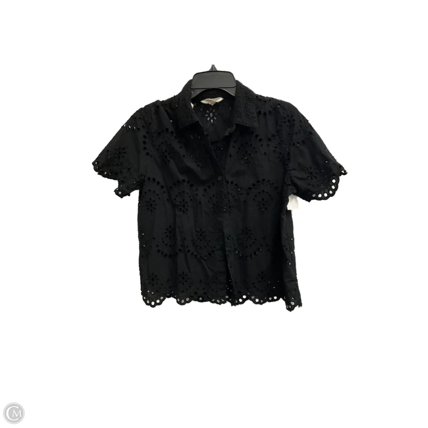 Top Short Sleeve By Adiva In Black, Size: M