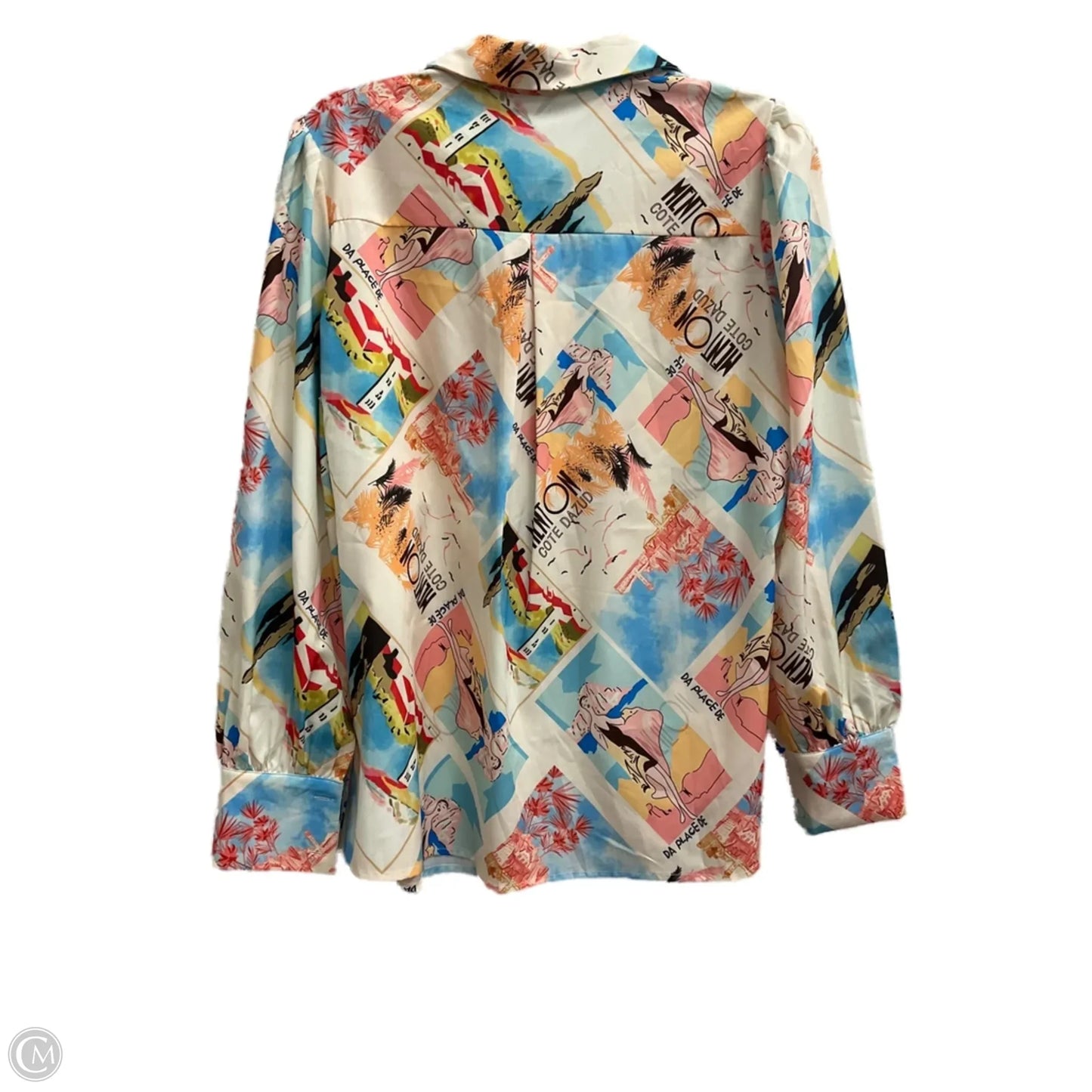 Blouse Long Sleeve By Clothes Mentor In Multi-colored, Size: L