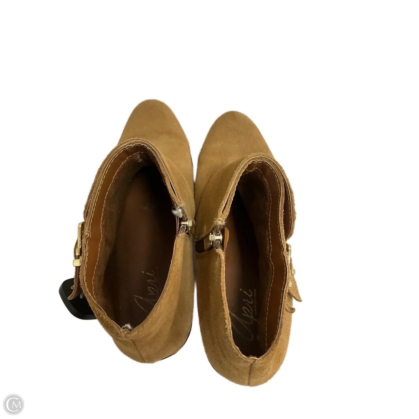 Boots Ankle Heels By Clothes Mentor In Tan, Size: 8.5