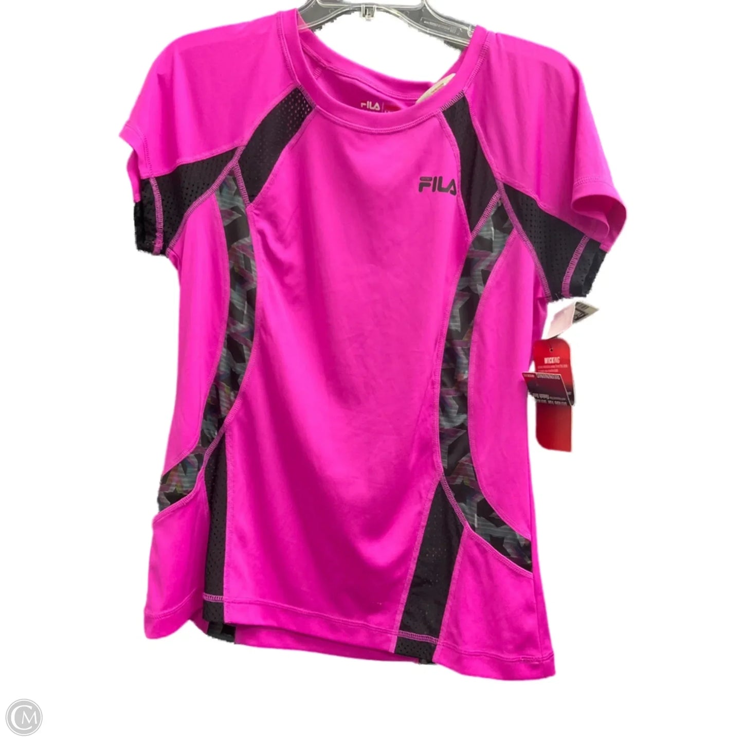 Athletic Top Short Sleeve By Fila In Pink, Size: L