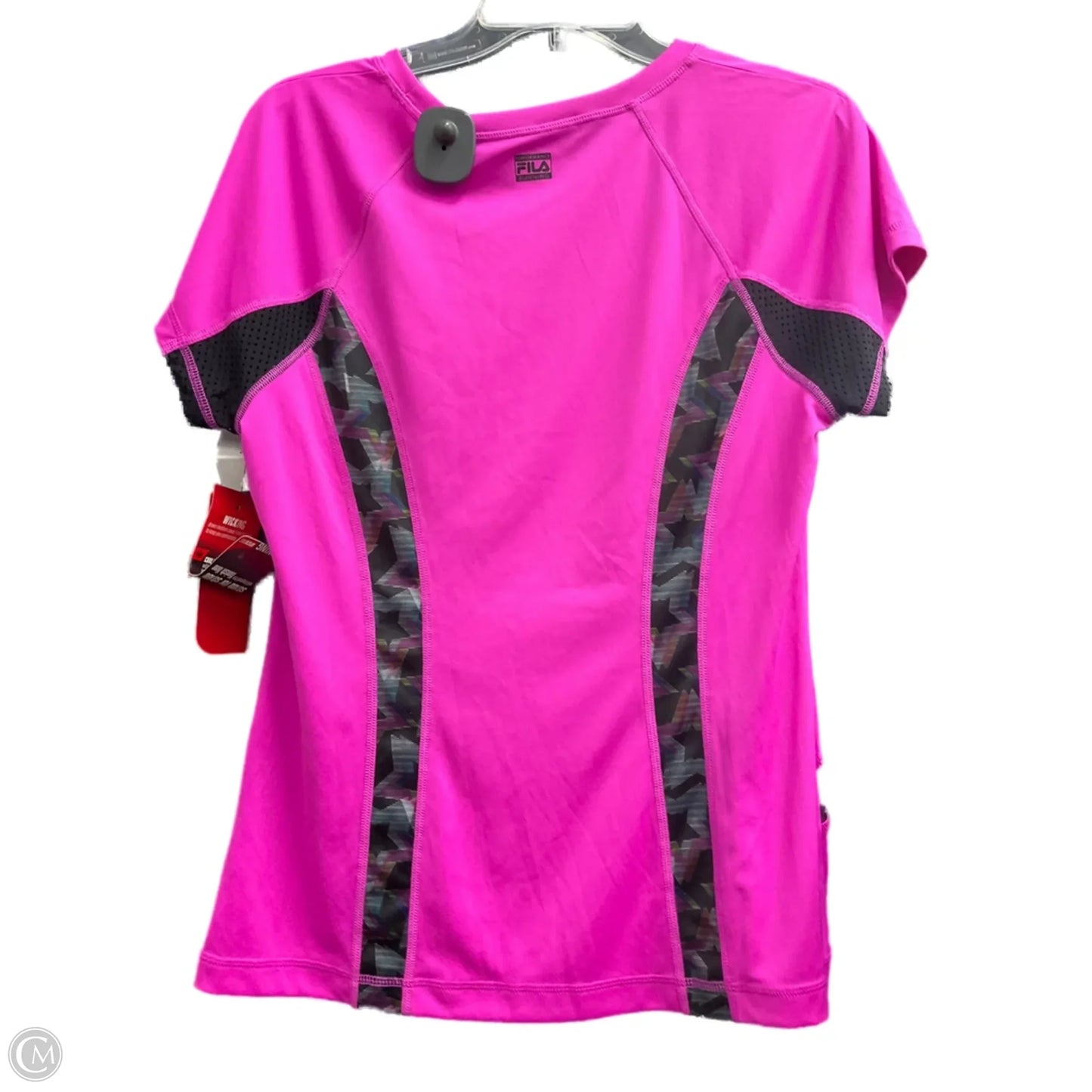 Athletic Top Short Sleeve By Fila In Pink, Size: L