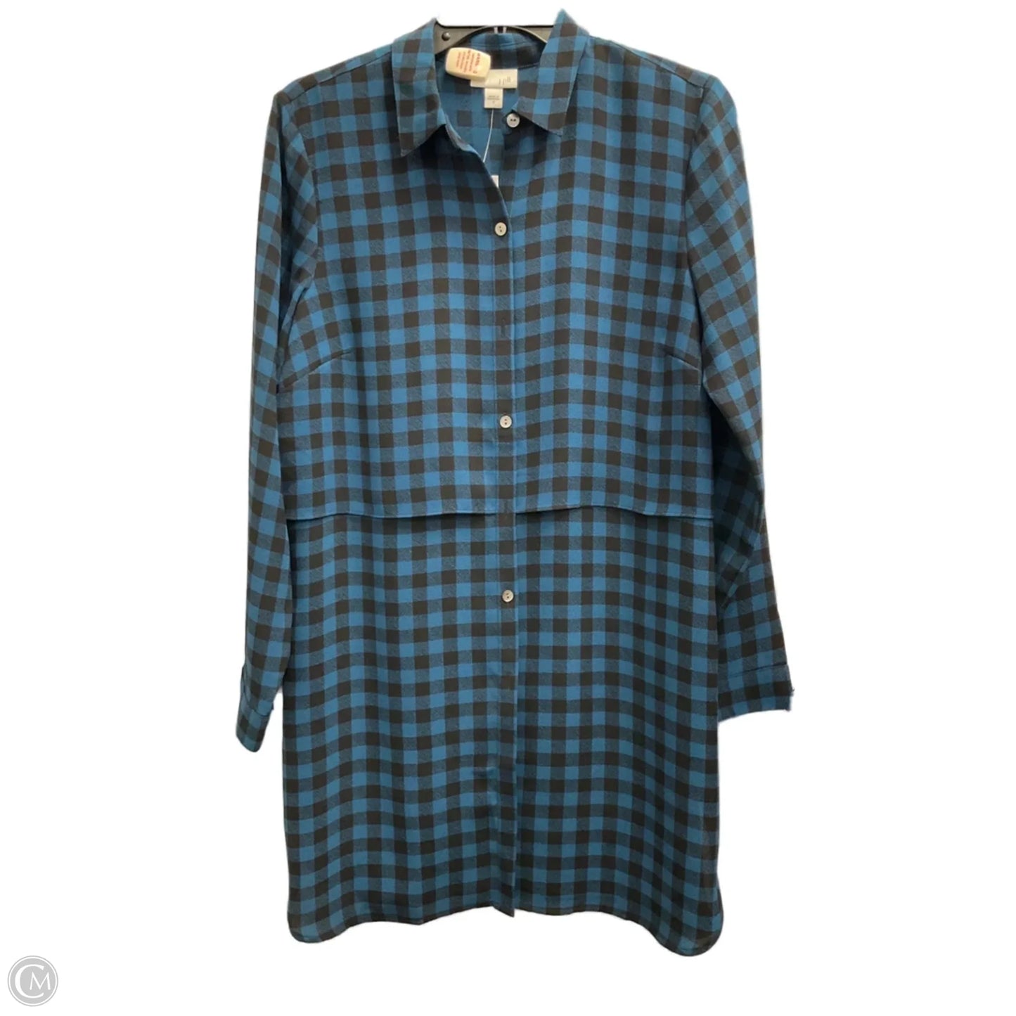 Blouse Long Sleeve By J. Jill In Checkered Pattern, Size: S