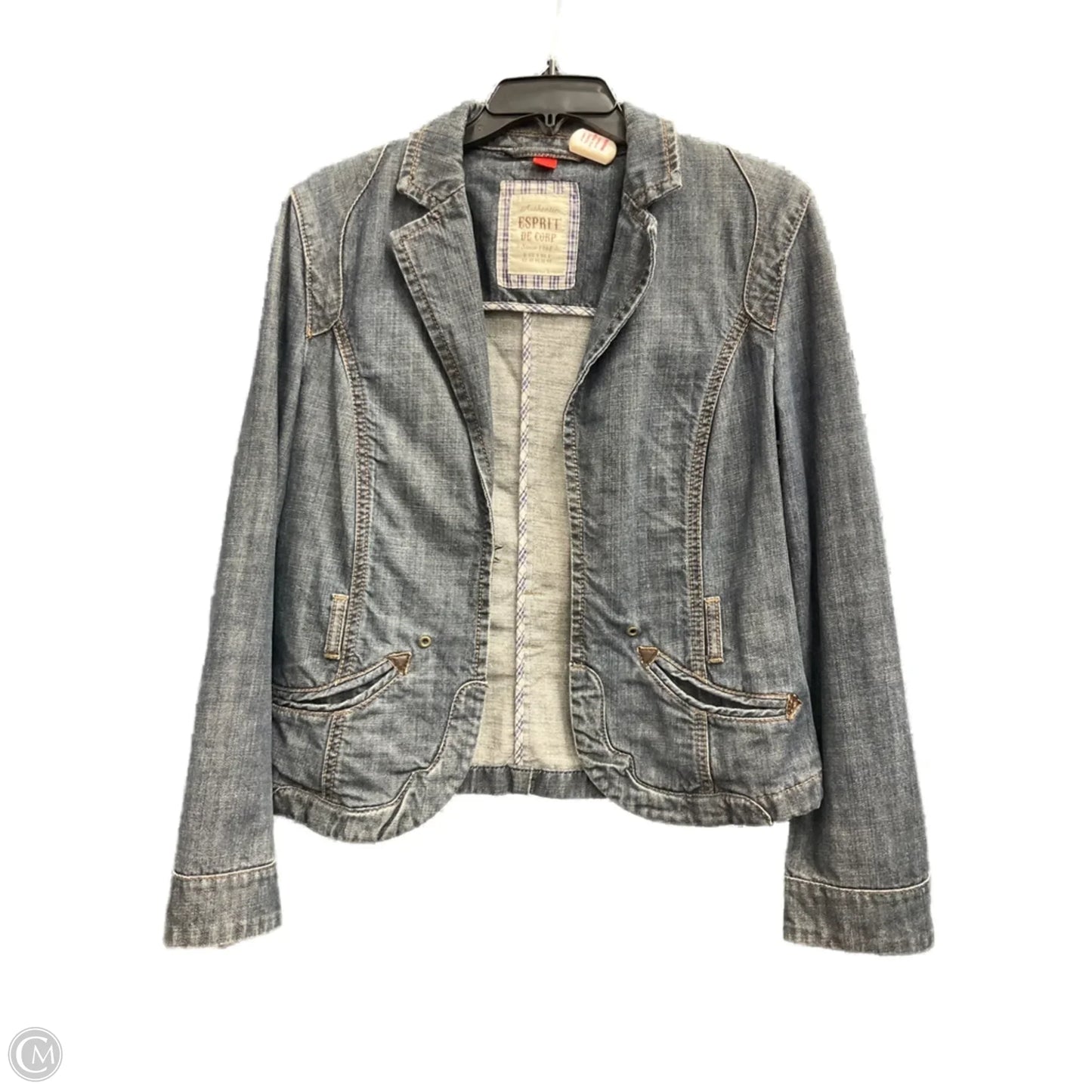 Jacket Denim By Esprit In Blue Denim, Size: 12