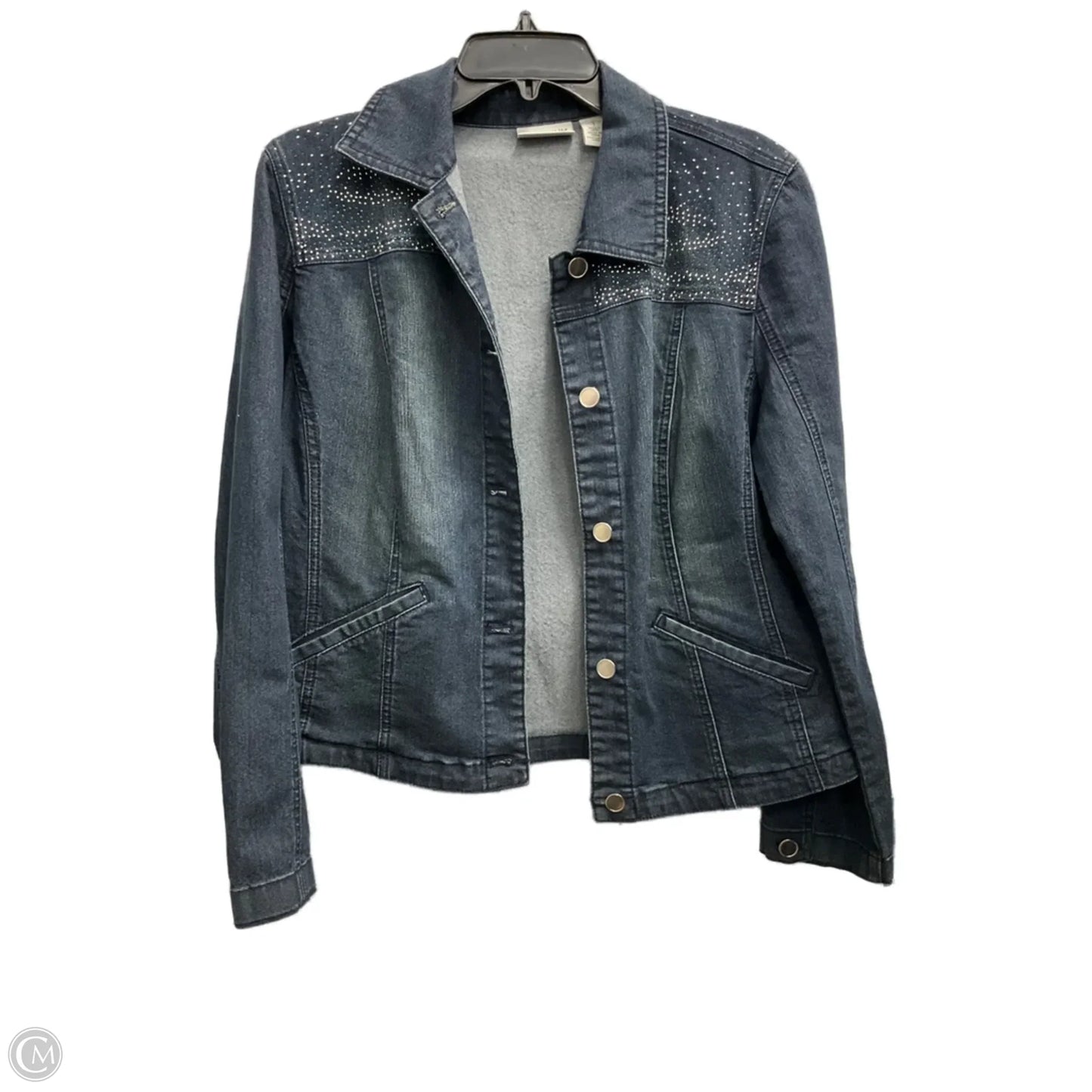 Jacket Denim By Chicos In Blue Denim, Size: M